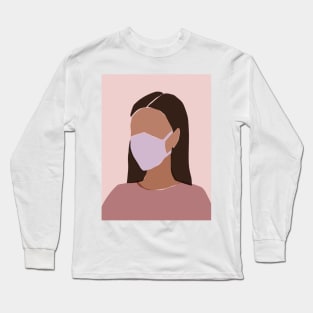 Young woman in a face mask Long Sleeve T-Shirt